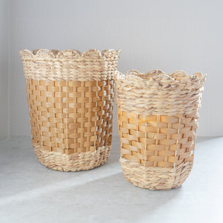 Scalloped Rattan Baskets, 2 Sizes
