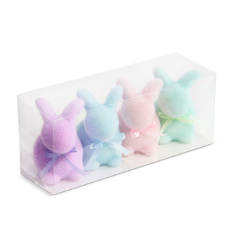 Colorful Flocked Bunnies, 4 Colors