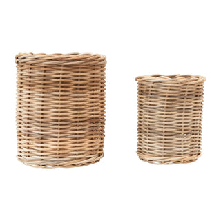 Handwoven Wicker Baskets, 2 Sizes