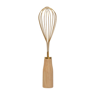 Gold Whisk with Wood Handle