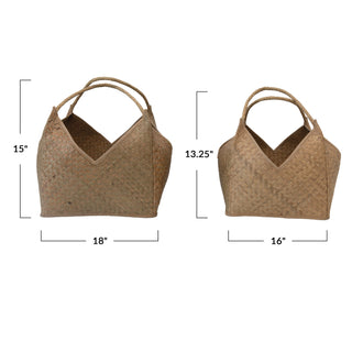 Woven Square Baskets, 2 Sizes