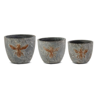 Honey Bee Weathered Cement Pot - 3 Sizes