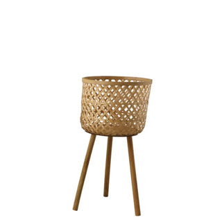 Woven Baskets with Wood Legs