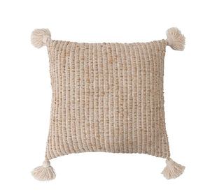 Woven Textured Pillow with Tassels
