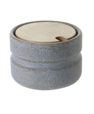 Tate Stoneware Canister with Wood Lid Sm