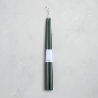 18" taper moss green fancy candles slope house mercantile home decor store