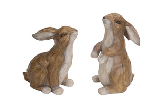 carved wood look easter bunnies farmhouse cottage decor slope house mercantile