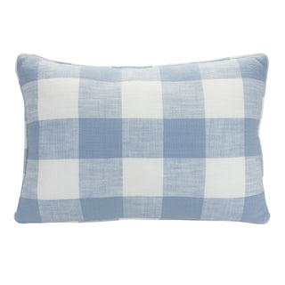blue gingham lumbar pillow slope house mercantile spring easter decor