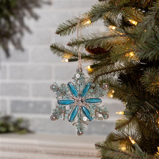 Glass Beaded Snowflake Ornament