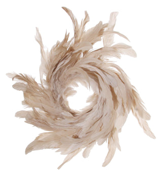 cream neutral feather wreath ornament decoration holiday collection slope house mercantile
