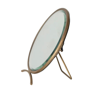 Round Brass Tabletop Mirror