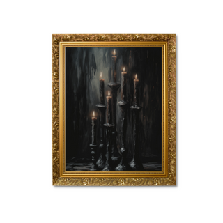 halloween black candles academia still life oil vintage print slope house mercantile home decor store print to fit custom size
