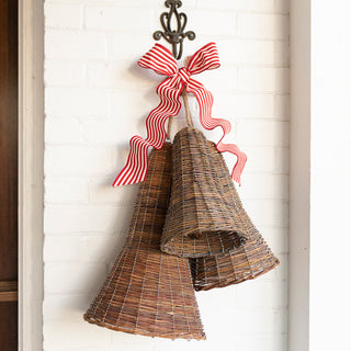 hanging wicker woven bells slope house mercantile holiday collection