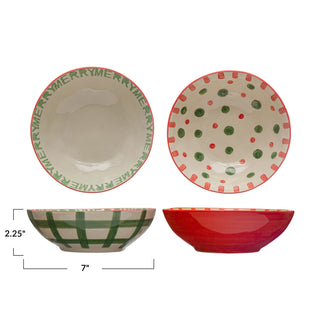 holiday hand painted ice cream bowls slope house mercantile christmas collection