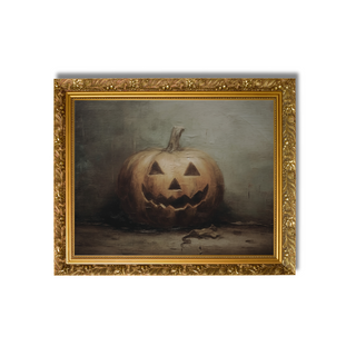 autumn moody halloween jack o lantern oil landscape print slope house mercantile home decor store print to fit custom size