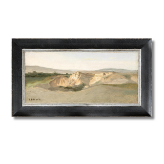 petite framed art italian landscape oil painting slope house mercantile