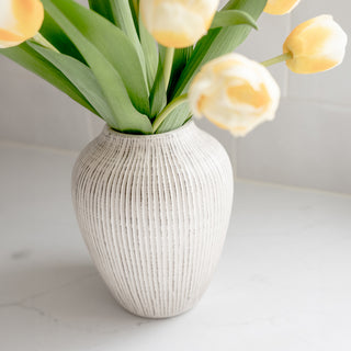 Ribbed Ceramic Vase