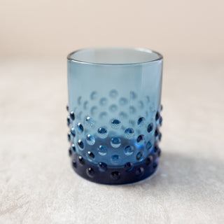 Blue Hobnail Drinking Glass, Set of 4