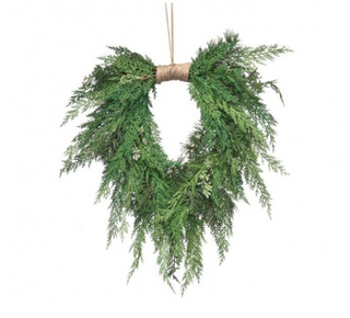 twite bound heart shaped cedar real touch wreath 26 inches Slope House Mercantile