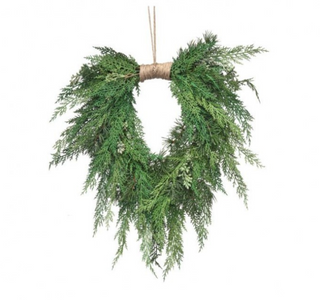 twin bound heart shaped cedar wreath 22 inches Slope House Mercantile