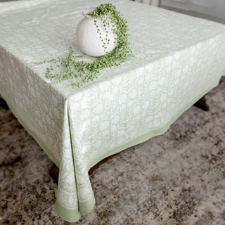 Verde Block Printed Tablecloth