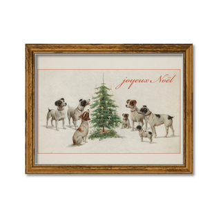 vintage christmas puppies greeting vintage reproduction art prints made to order slope house mercantile