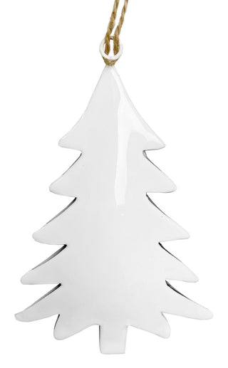 white enameled christmas tree ornament scandinavian holiday slope house mercantile