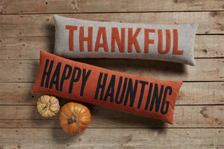 Happy Haunting/Thankful Double Sided Pillow