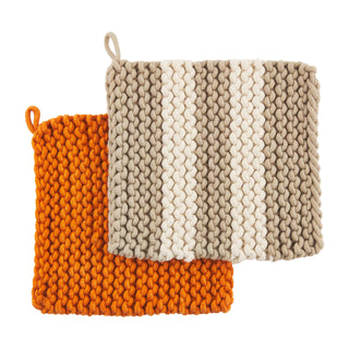 Fall Crochet Pot Holders, Set of 2