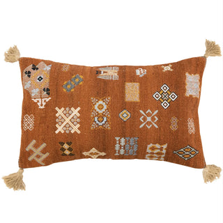 Wool & Cotton Embroidered Lumbar Pillow