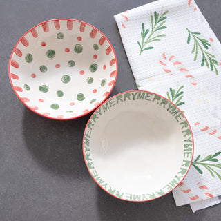 Holiday Hand Painted Bowls, 2 Styles