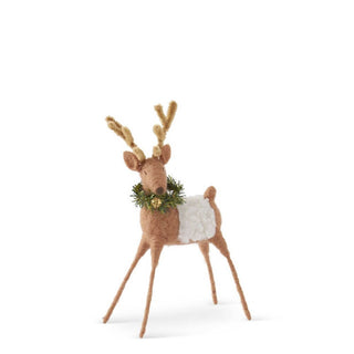 Wool Reindeer with Wreath, 2 Sizes