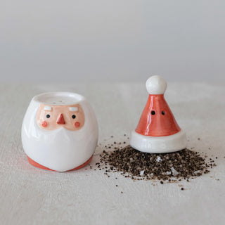 Santa w/ Hat Salt & Pepper Shaker Set
