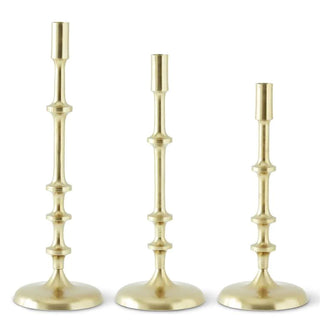 Ribbed Gold Candlestick Set