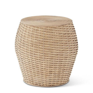 Tan Rattan Side Table or Container