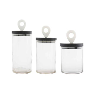 Marble Handle Glass Canisters