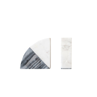 Two-Tone Marble Bookends, Set of 2