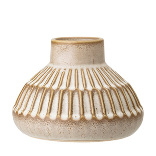 Ridged Stoneware Vase
