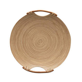 Circular Bamboo Tray with Handles