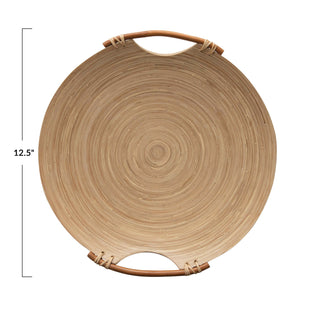 Circular Bamboo Tray with Handles