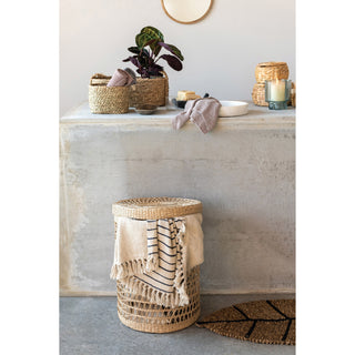 Woven Basket with Lid, 3 Sizes