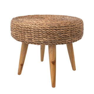Small Basket Top Round Wood Table