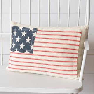 American Flag Canvas Pillow