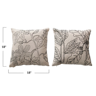 Botanical Embroidery Pillow