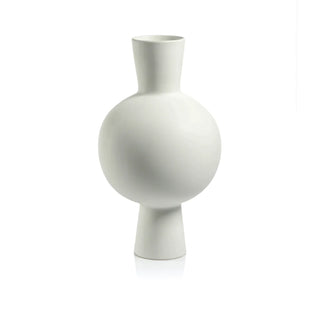 Finny White Stoneware Vase