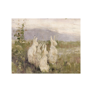 Impressionistic Bunnies in a Field Art Print