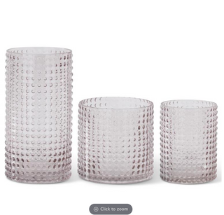 Pink Hobnail Vases