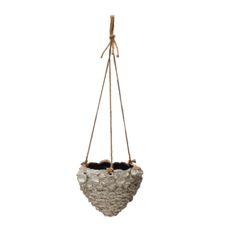 Hanging Stoneware Planter with Rope