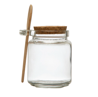 Glass Jar with Cork Lid Spoon