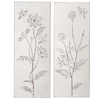 Embossed Bee & Floral Wall Decor, Set of 2